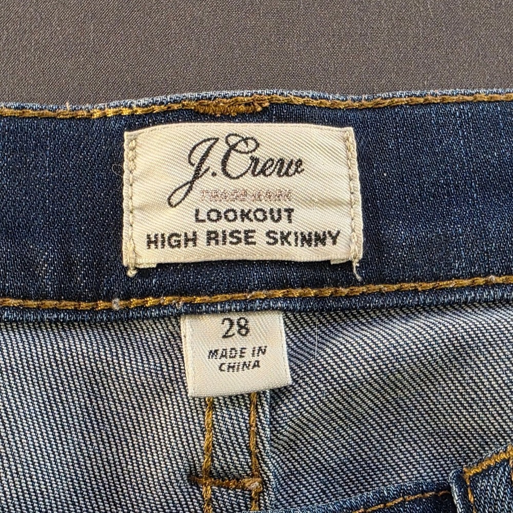 J.Crew Skinny Jeans Lookout High Rise Medium Wash 28 Blue Denim Casual‎ Classic